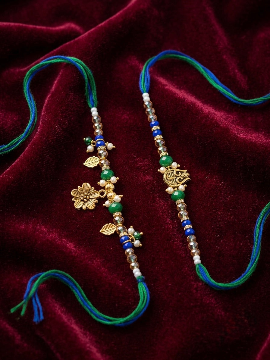 Anti Tarnish Veera Bhabhi Rakhi Set