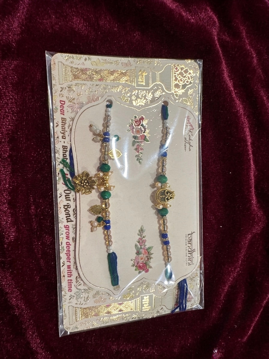 Anti Tarnish Veera Bhabhi Rakhi Set