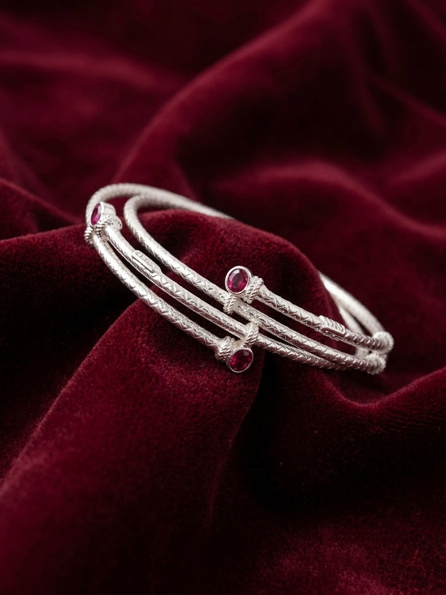 Silver Bangles Adjustable