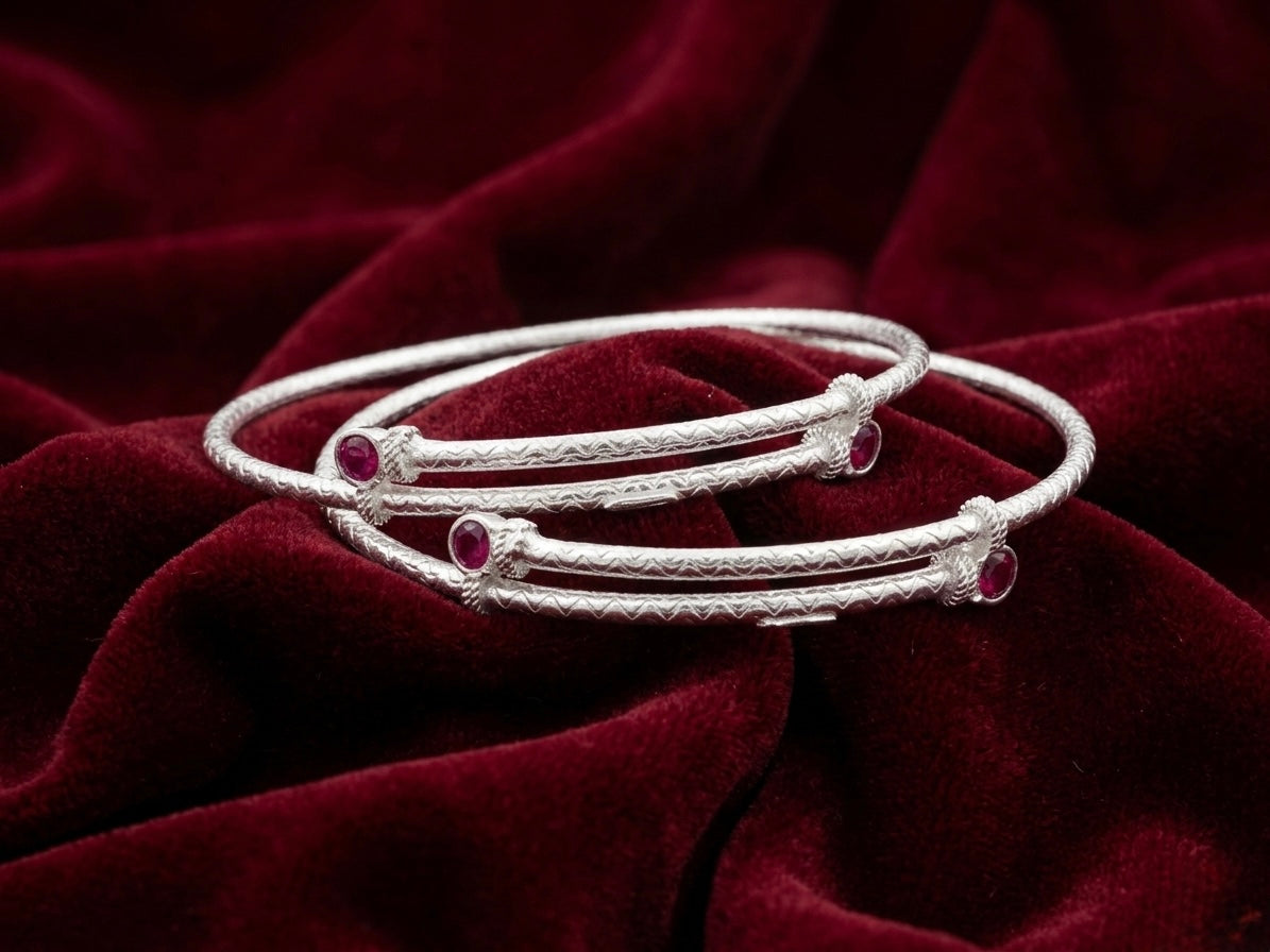 Silver Bangles Adjustable